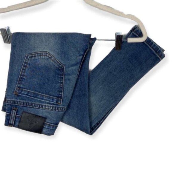 UNIF Peach Pit Skinny Jeans Busted Knees Size 25 Denim Distressed Blue High Rise - Picture 10 of 15